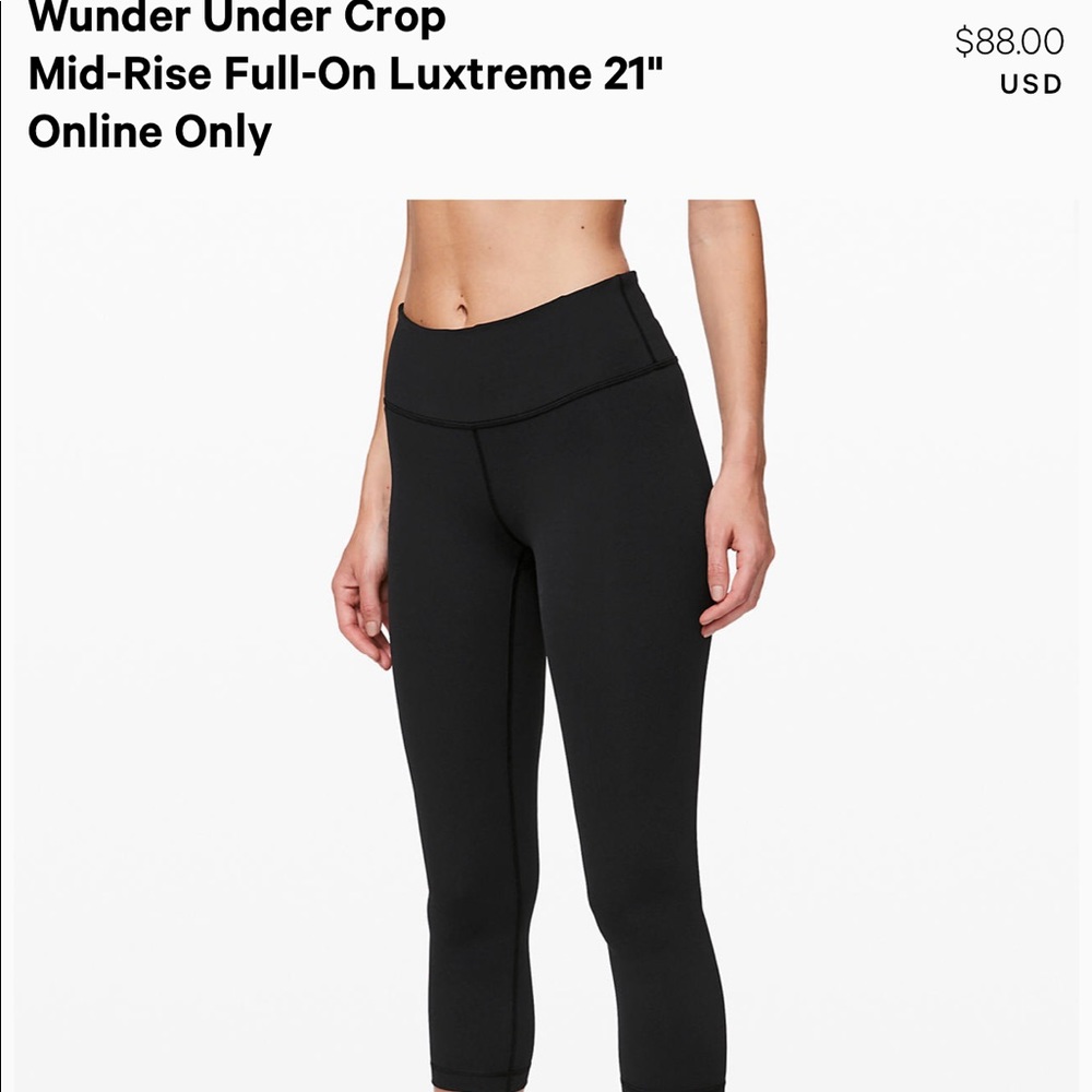 Lululemon Wunder Under Crop 
Mid-Rise 21"